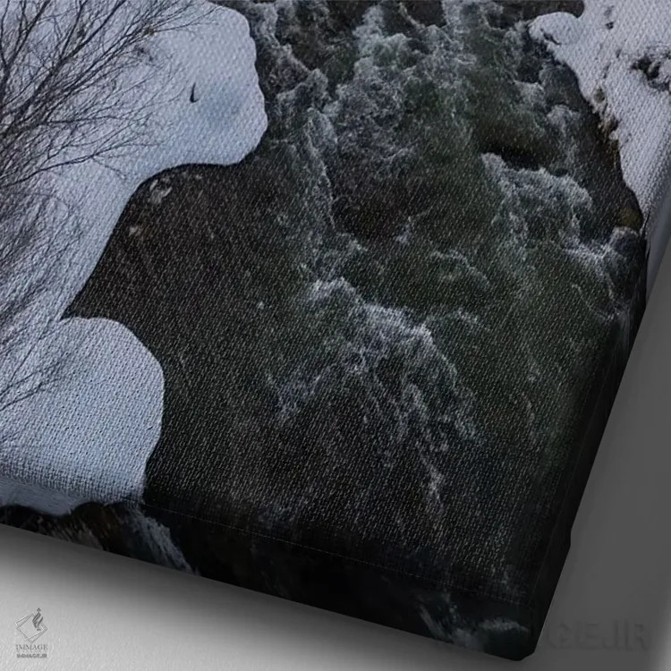 تابلو دکوراتیو آبشار مرادیه اثر نجدت دوزن - نمای نزدیک بافت بوم