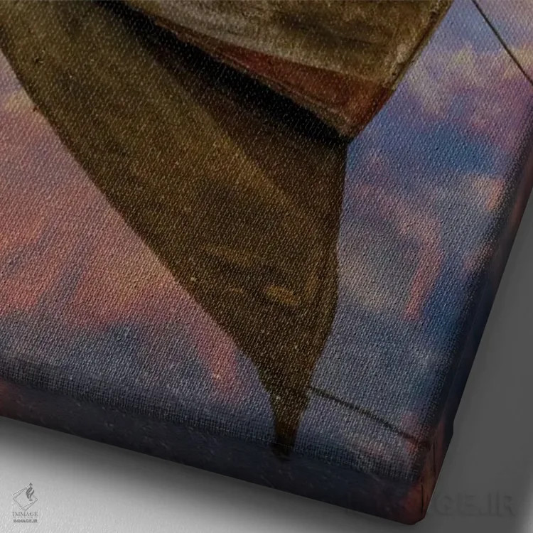 تابلو دکوراتیو دریاچه III اثر نجدت دوزن - نمای نزدیک بافت بوم