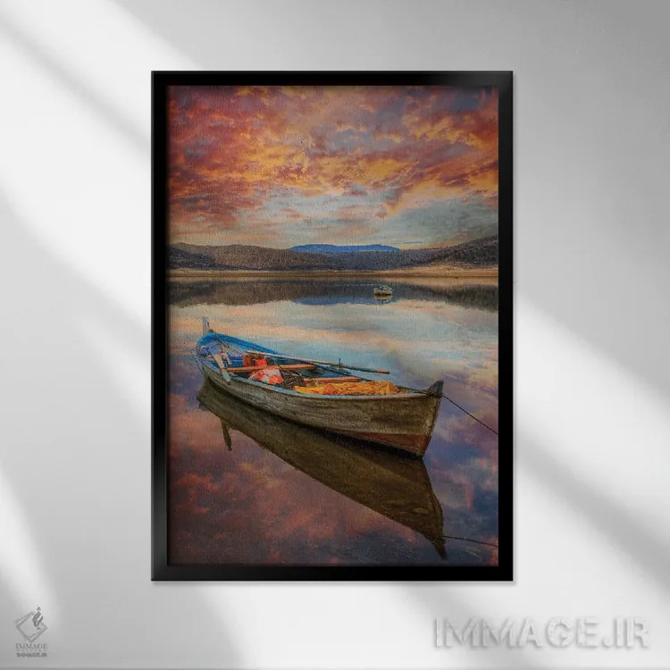 تابلو دکوراتیو دریاچه III اثر نجدت دوزن - نمای قابدار مشکی