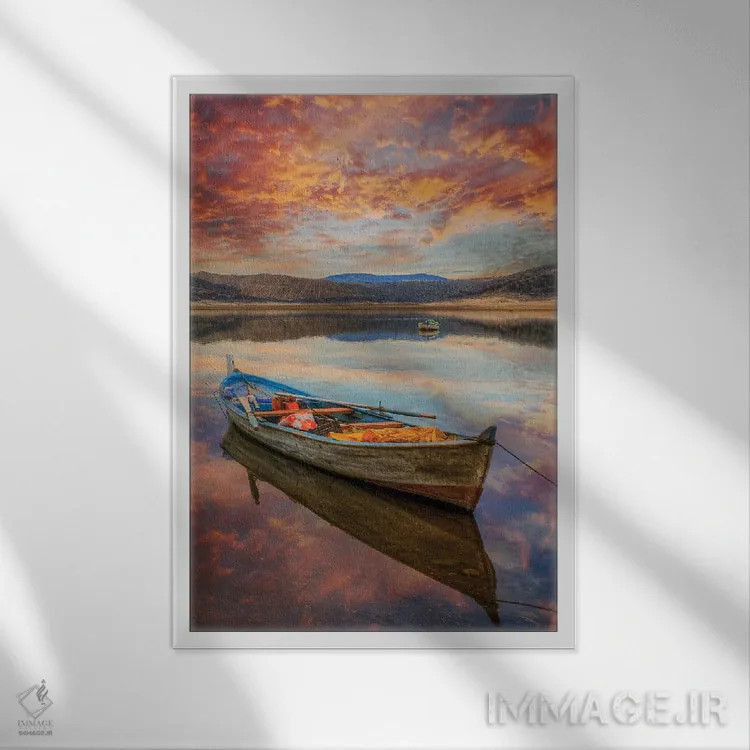 تابلو دکوراتیو دریاچه III اثر نجدت دوزن - نمای قابدار سفید