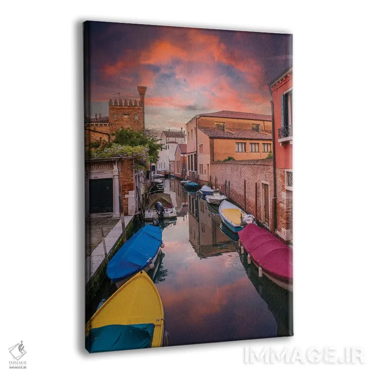 تابلو دکوراتیو غروب کانال در ونیز اثر نجدت دوزن - نمای پرسپکتیو محصول