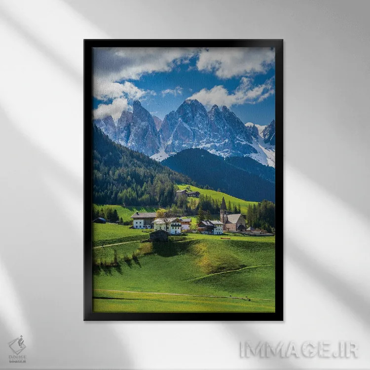 تابلو دکوراتیو دولومیت ها اثر نجدت دوزن - نمای قابدار مشکی