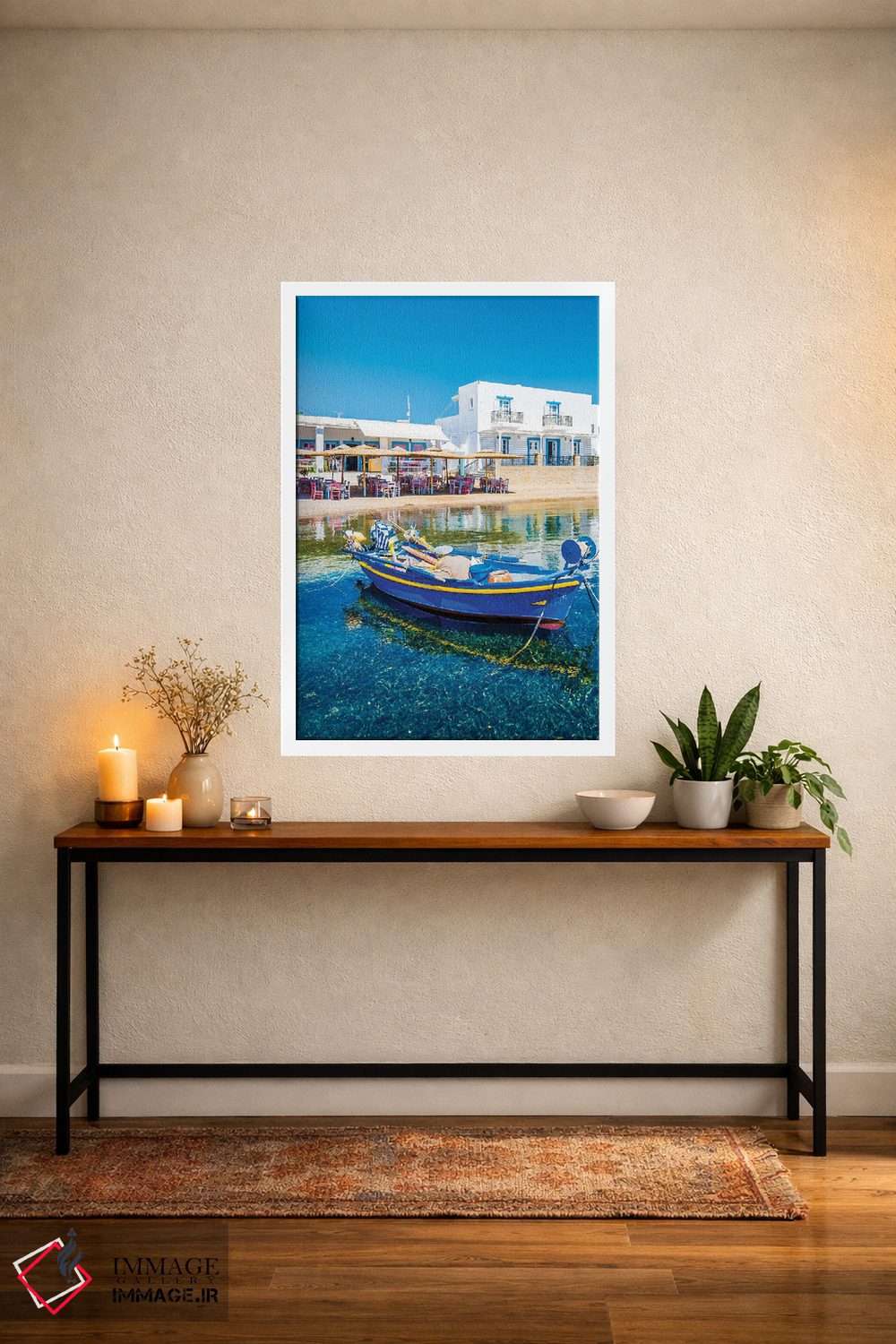 تابلو دکوراتیو قایق جزیره پاتموس اثر نجدت دوزن - D3W