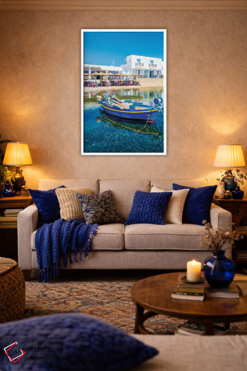 تابلو دکوراتیو قایق جزیره پاتموس اثر نجدت دوزن - D2W
