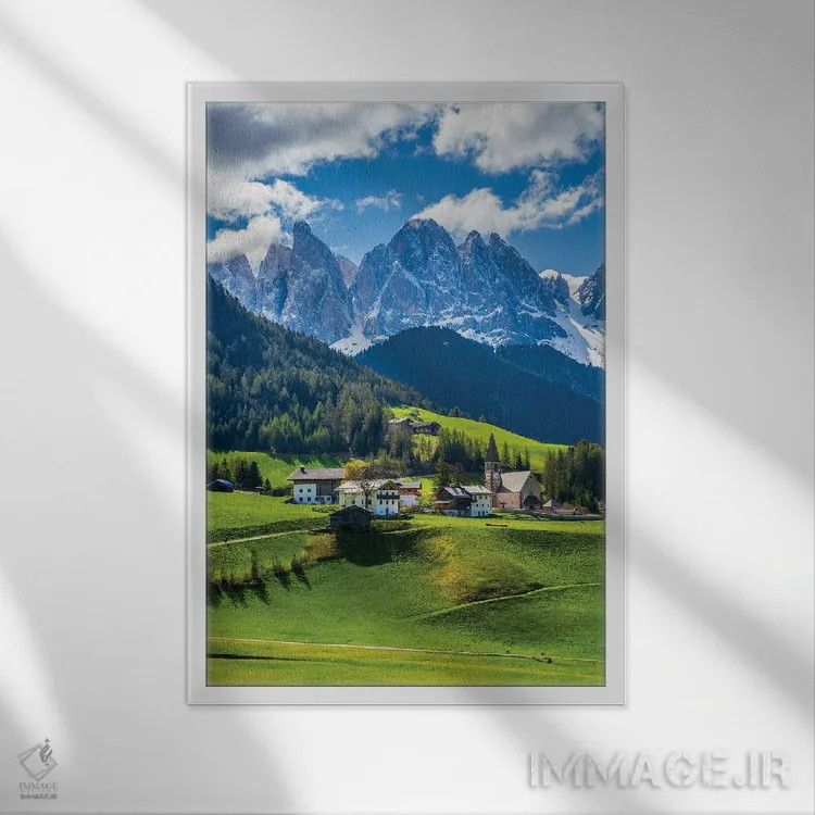 تابلو دکوراتیو دولومیت ها اثر نجدت دوزن - نمای قابدار سفید