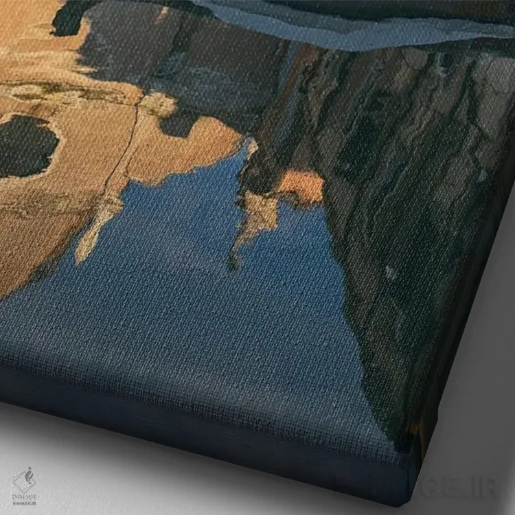 تابلو دکوراتیو نور در ونیز اثر نجدت دوزن - نمای نزدیک بافت بوم