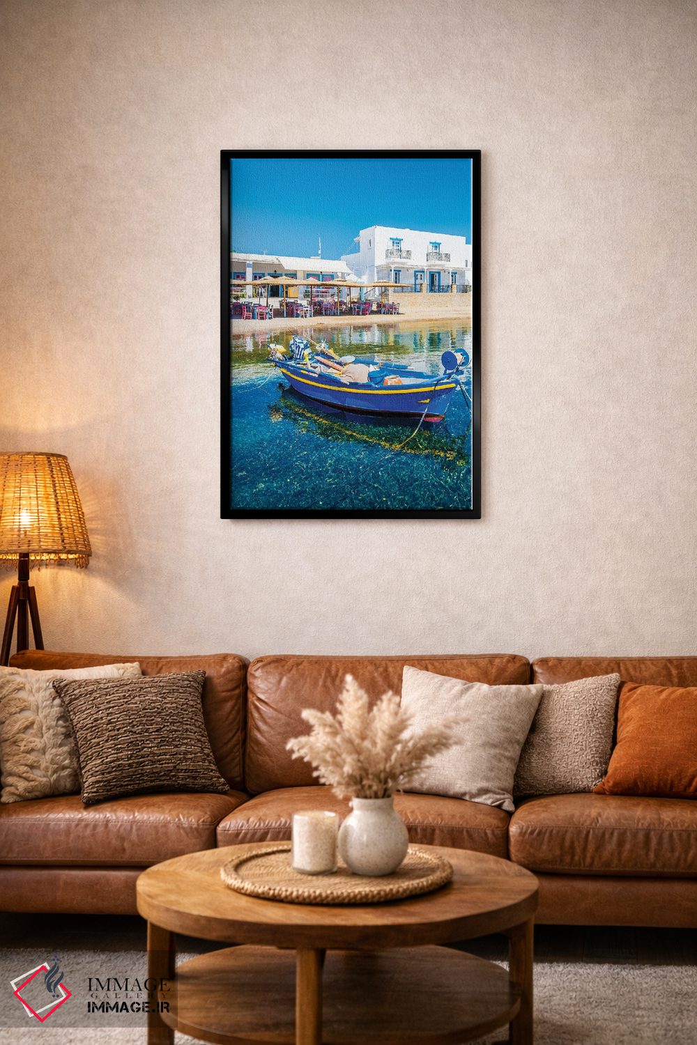 تابلو دکوراتیو قایق جزیره پاتموس اثر نجدت دوزن - D4B
