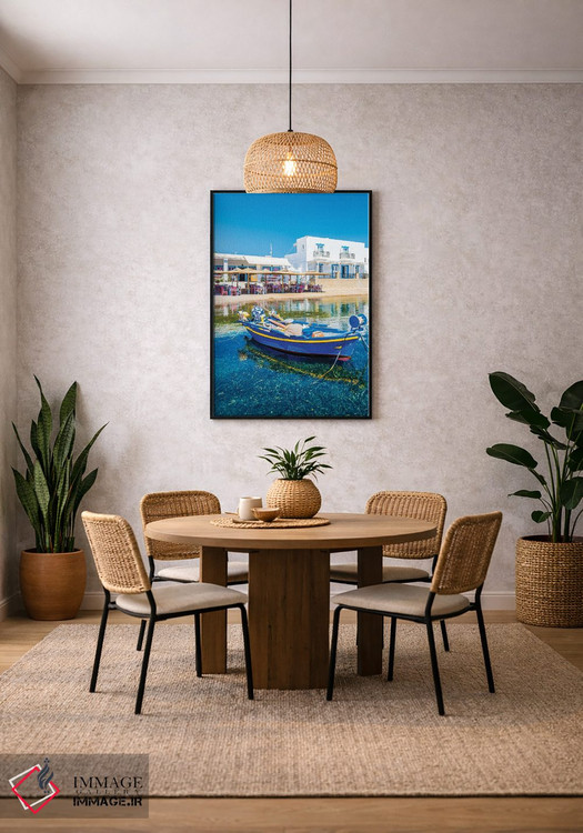تابلو دکوراتیو قایق جزیره پاتموس اثر نجدت دوزن - D5B