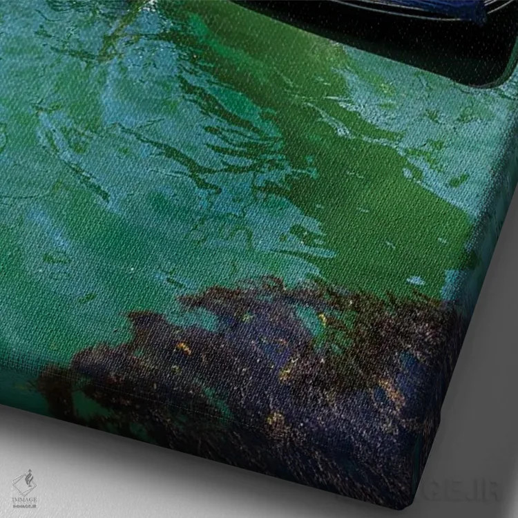 تابلو دکوراتیو گوندولاها و ونیز اثر نجدت دوزن - نمای نزدیک بافت بوم