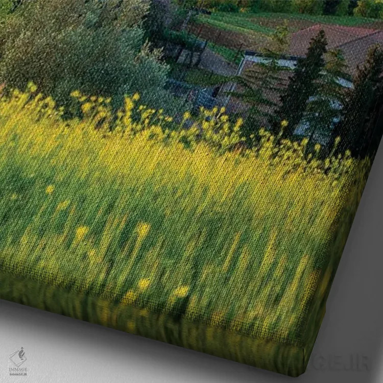تابلو دکوراتیو منظره توسکانی IV اثر نجدت دوزن - نمای نزدیک بافت بوم