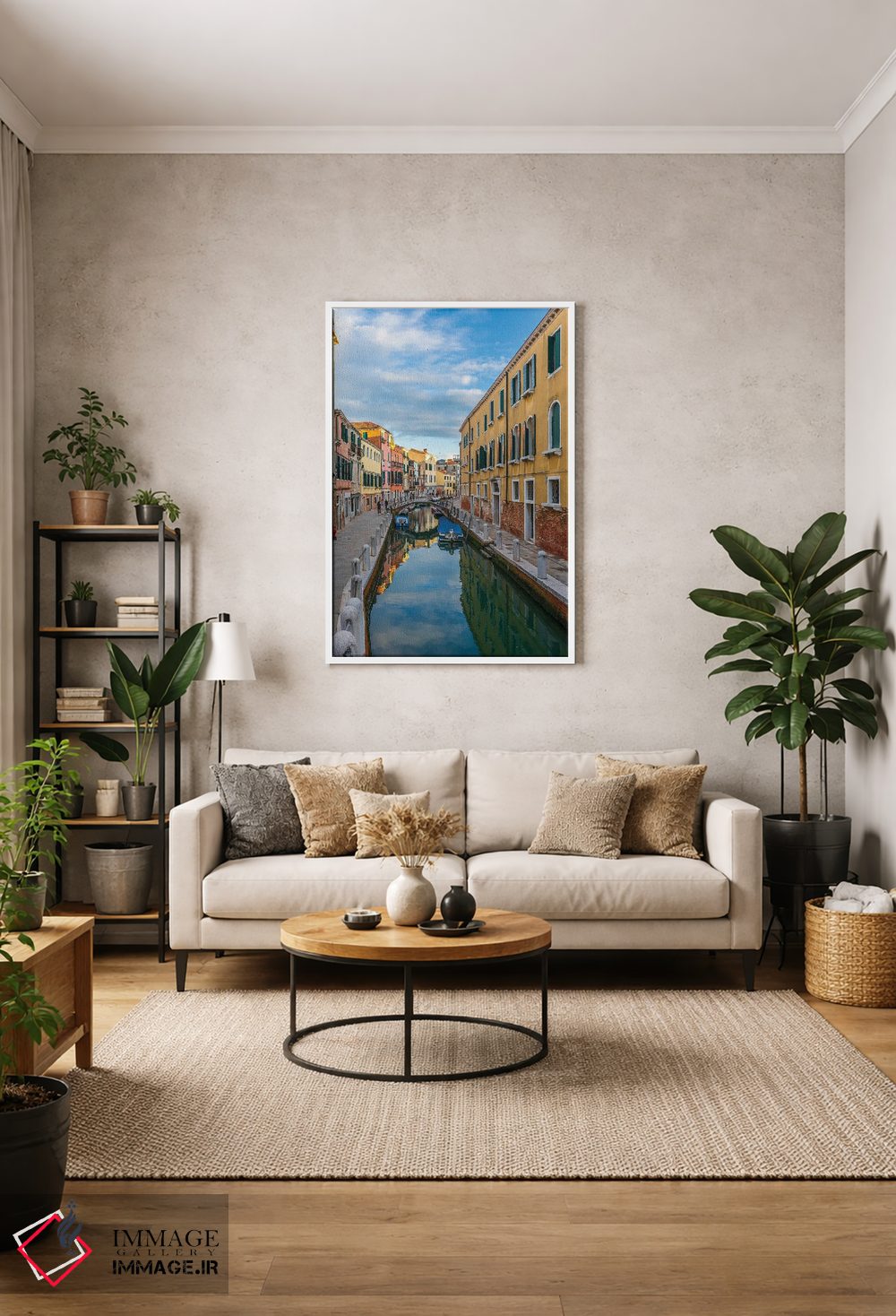 تابلو دکوراتیو یک نمای کانال در ونیز اثر نجدت دوزن - D1W