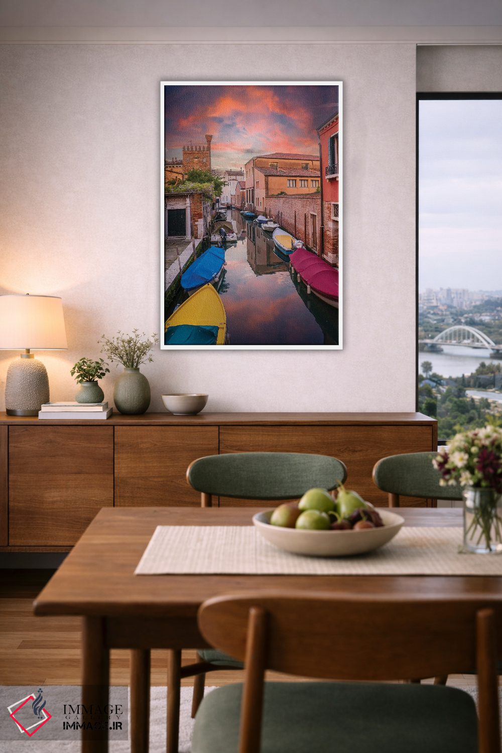 تابلو دکوراتیو غروب کانال در ونیز اثر نجدت دوزن - D6W