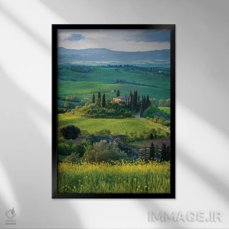 تابلو دکوراتیو منظره توسکانی IV اثر نجدت دوزن - نمای قابدار مشکی