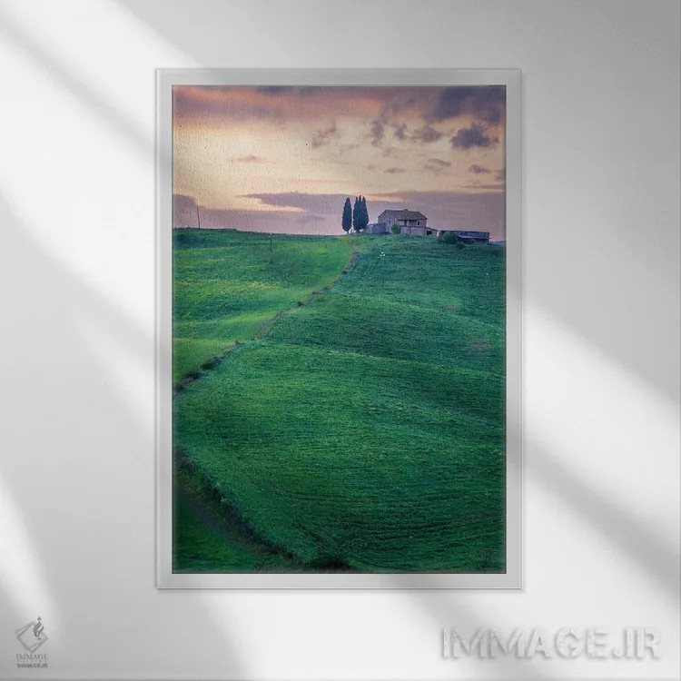 تابلو دکوراتیو منظره توسکانی III اثر نجدت دوزن - نمای قابدار سفید