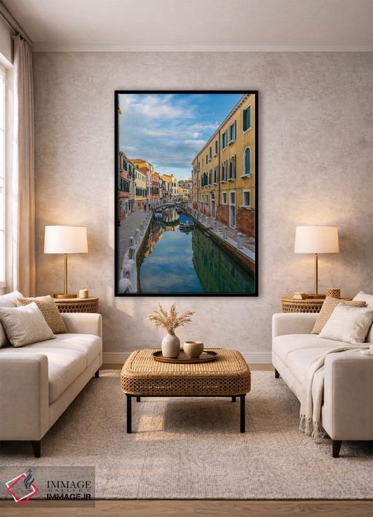 تابلو دکوراتیو یک نمای کانال در ونیز اثر نجدت دوزن - D2B