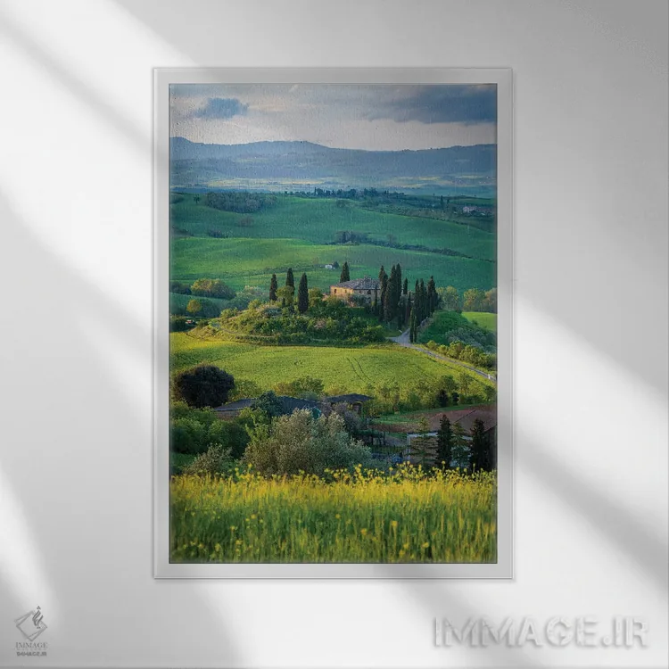 تابلو دکوراتیو منظره توسکانی IV اثر نجدت دوزن - نمای قابدار سفید