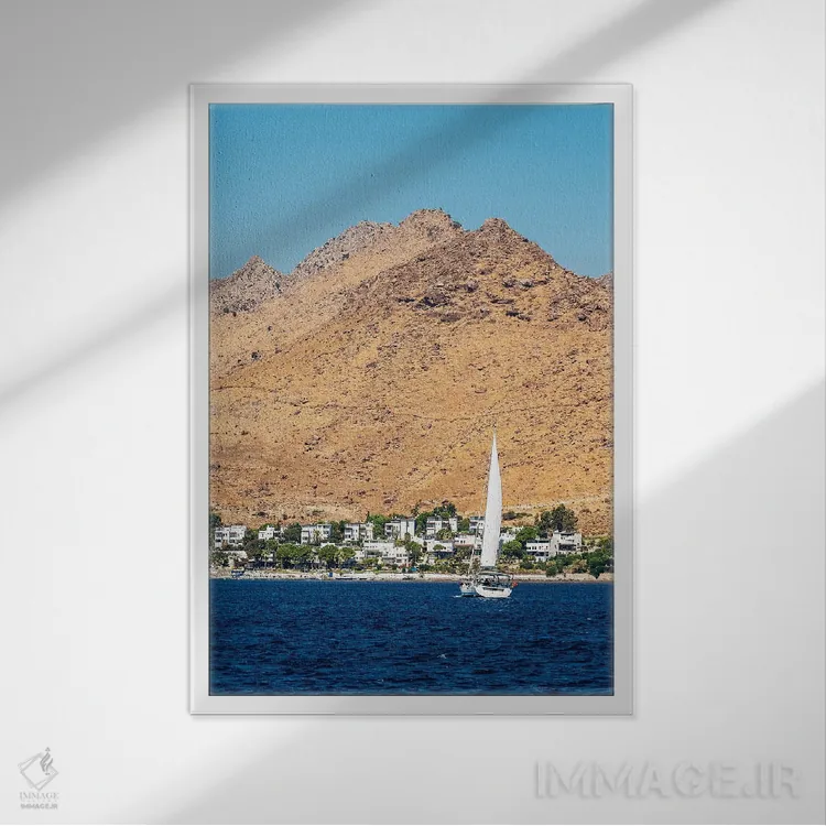 تابلو دکوراتیو Turkey III,بودروم، ترکیه III اثر نجدت دوزن - نمای قابدار سفید