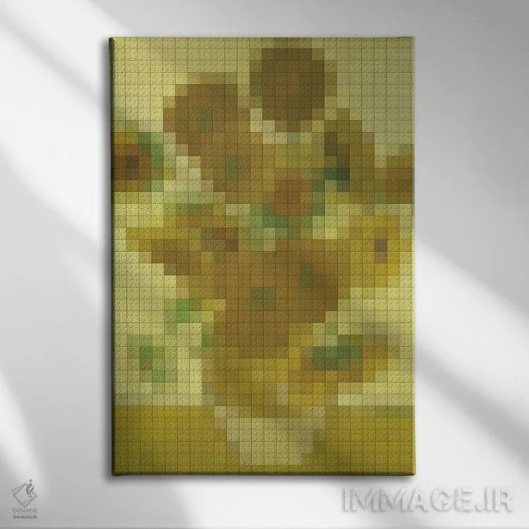 تابلو دکوراتیو گل های آفتابگردان اثر نتش - نمای روبهرو روی دیوار