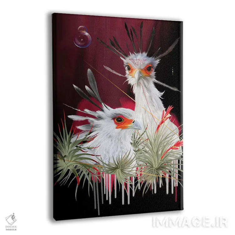 تابلو دکوراتیو پرندگان منشی اثر نتش - نمای پرسپکتیو محصول