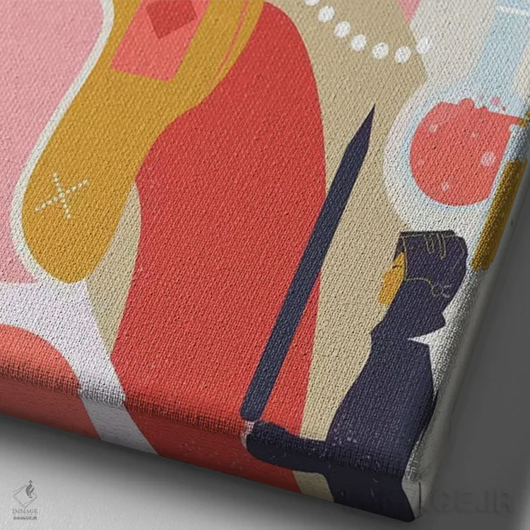 تابلو دکوراتیو فوق العاده زنانه اثر نتش - نمای نزدیک بافت بوم