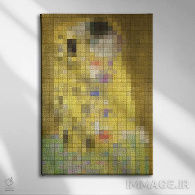 تابلو دکوراتیو بوسه اثر نتش - نمای روبهرو روی دیوار