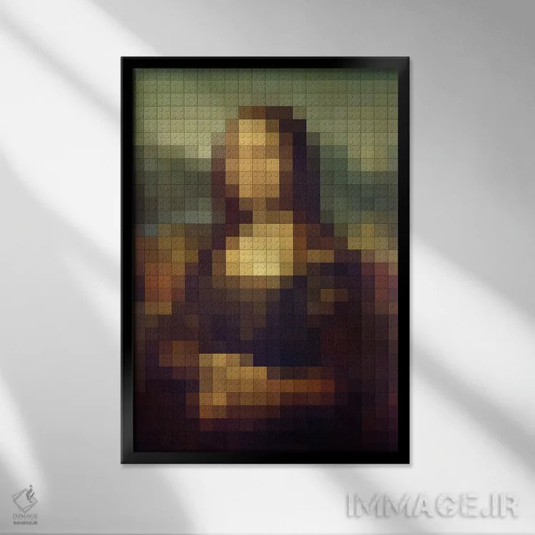 تابلو دکوراتیو مونا لیزا اثر نتش - نمای قابدار مشکی