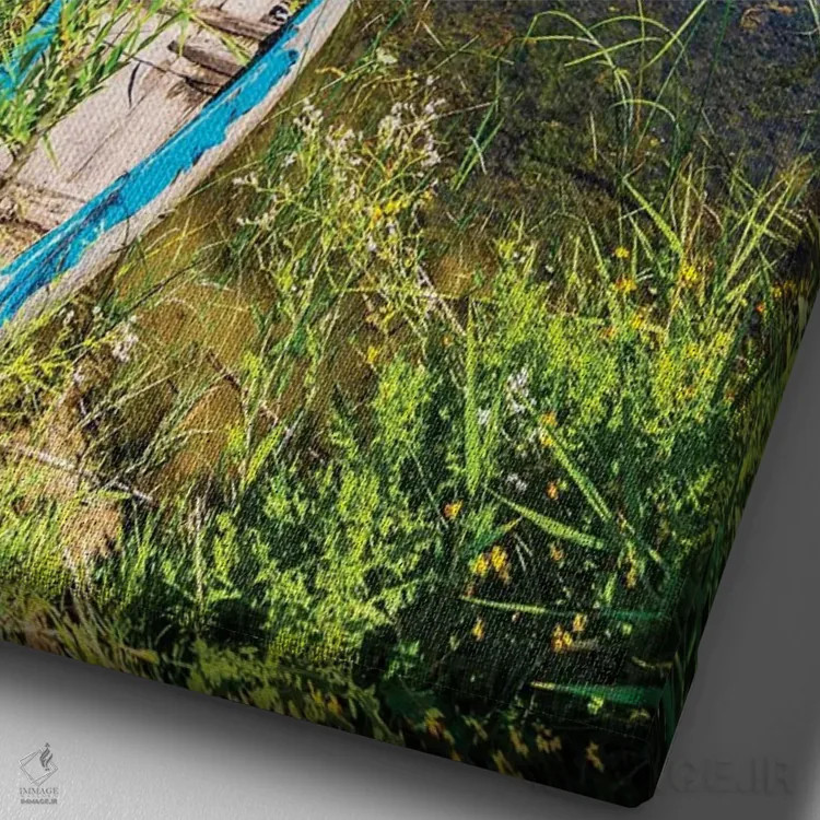 تابلو دکوراتیو دریاچه ابر I اثر نجدت دوزن - نمای نزدیک بافت بوم