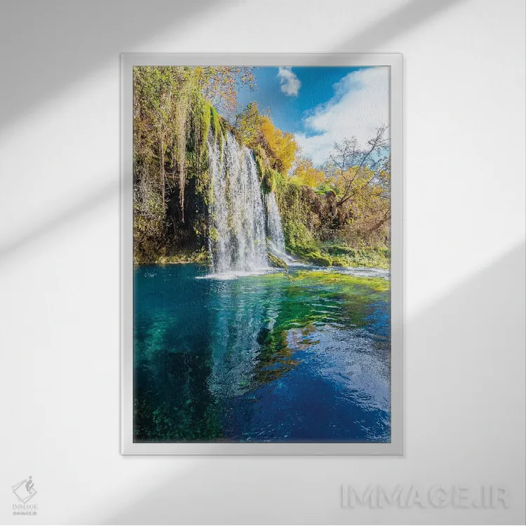 تابلو دکوراتیو Antalya,Turkey III,آبشار دودن، آنتالیا، ترکیه III اثر نجدت دوزن - نمای قابدار سفید
