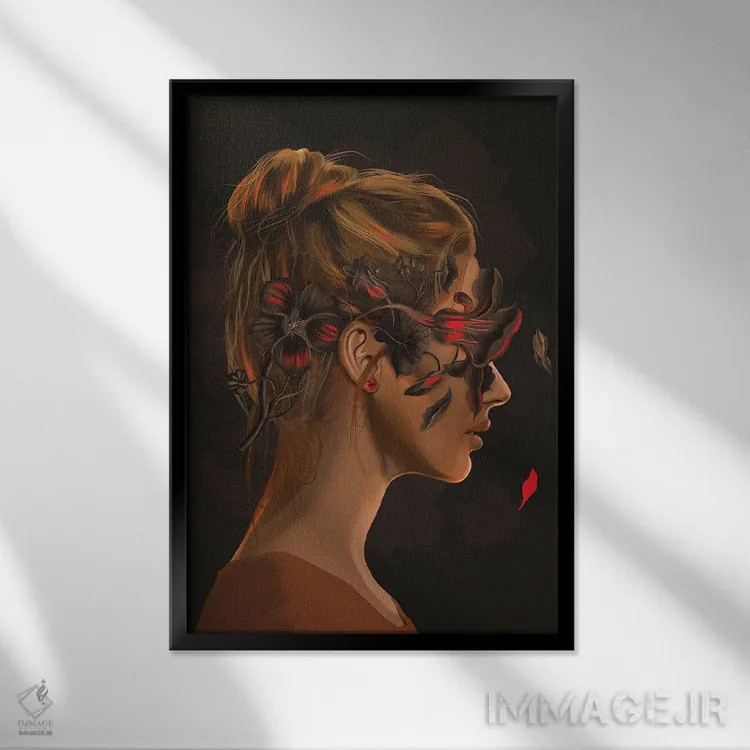 تابلو دکوراتیو نمسیس اثر نتش - نمای قابدار مشکی