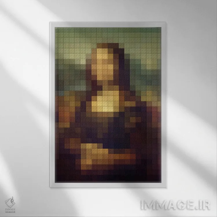 تابلو دکوراتیو مونا لیزا اثر نتش - نمای قابدار سفید