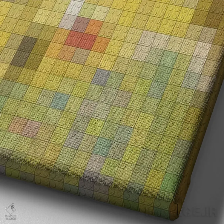 تابلو دکوراتیو بوسه اثر نتش - نمای نزدیک بافت بوم