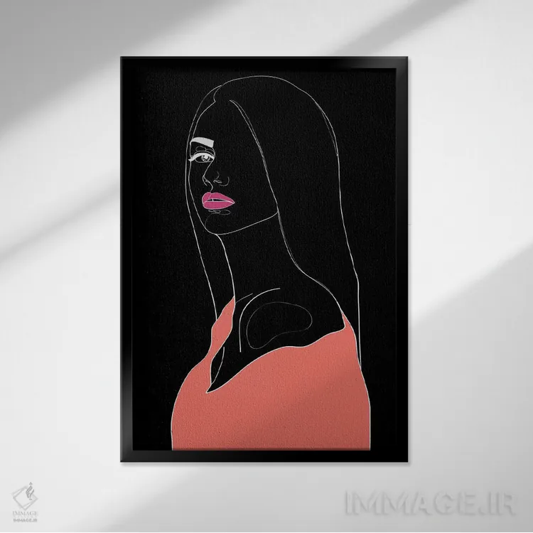 تابلو مینیمال توجیه کن اثر نتش - نمای قابدار مشکی