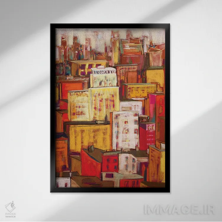 تابلو دکوراتیو درخشش نارنجی IX اثر جنیفر گاردنر - نمای قابدار مشکی