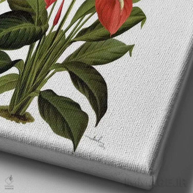 تابلو دکوراتیو دوشیزه فلامینگو اثر نتش - نمای نزدیک بافت بوم