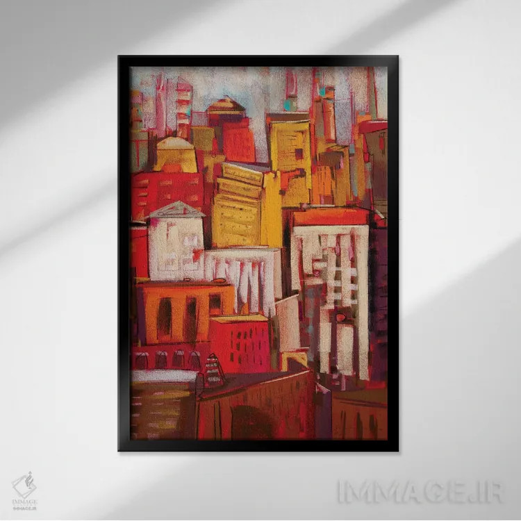 تابلو دکوراتیو درخشش نارنجی X اثر جنیفر گاردنر - نمای قابدار مشکی