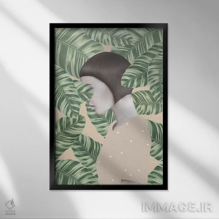 تابلو دکوراتیو فلورا شماره ۱ اثر نتش - نمای قابدار مشکی