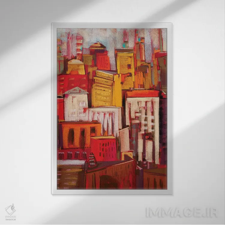 تابلو دکوراتیو درخشش نارنجی X اثر جنیفر گاردنر - نمای قابدار سفید