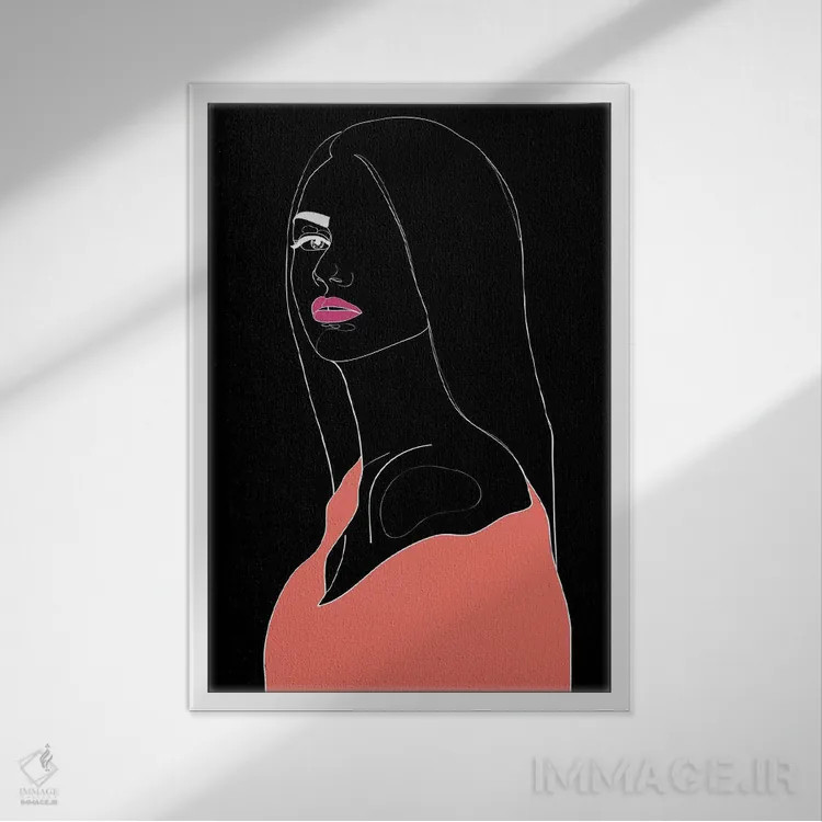 تابلو مینیمال توجیه کن اثر نتش - نمای قابدار سفید