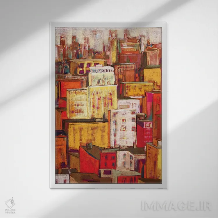 تابلو دکوراتیو درخشش نارنجی IX اثر جنیفر گاردنر - نمای قابدار سفید