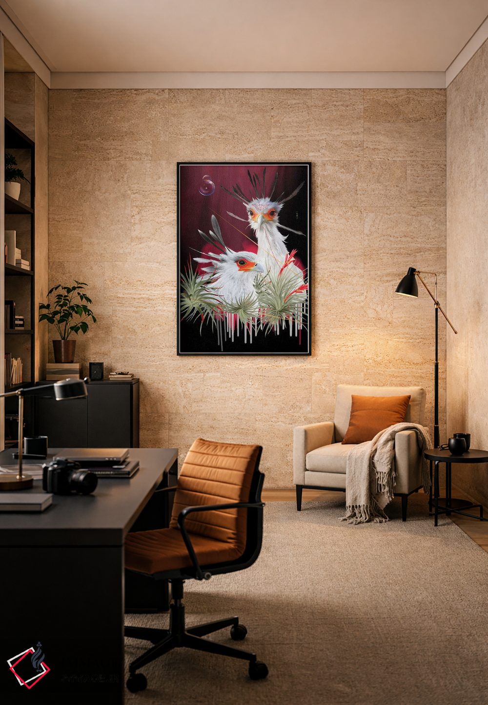 تابلو دکوراتیو پرندگان منشی اثر نتش - D5B