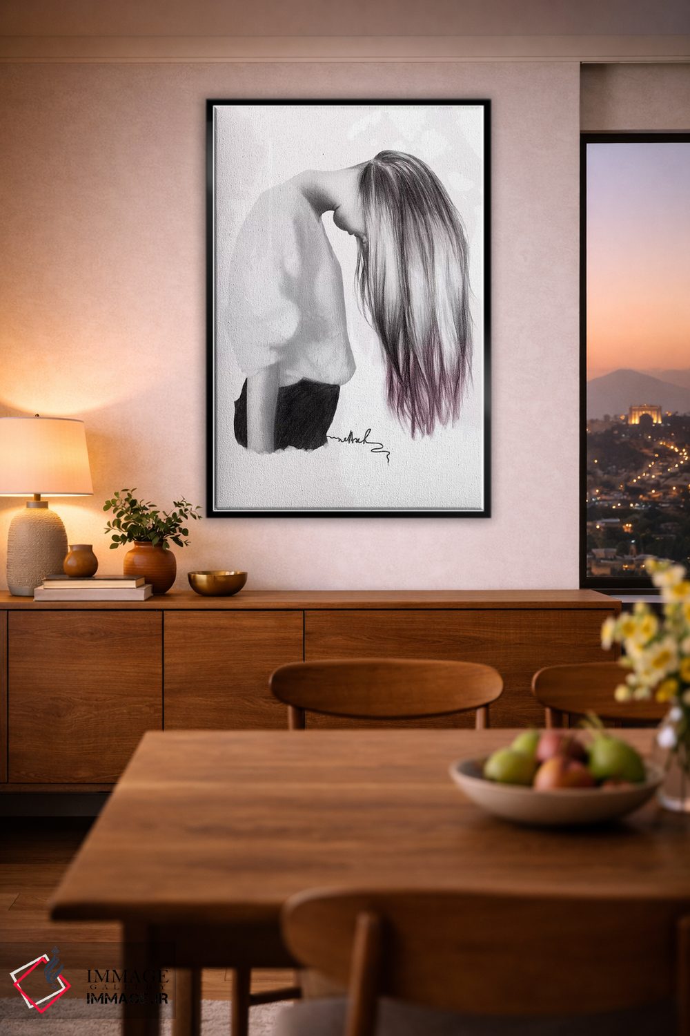 تابلو دکوراتیو افسرده یا پایین اثر نتش - D2B