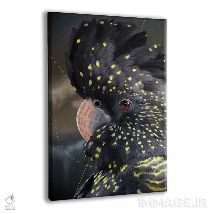 تابلو دکوراتیو طوطی کاکاتو اثر نتش - نمای پرسپکتیو محصول