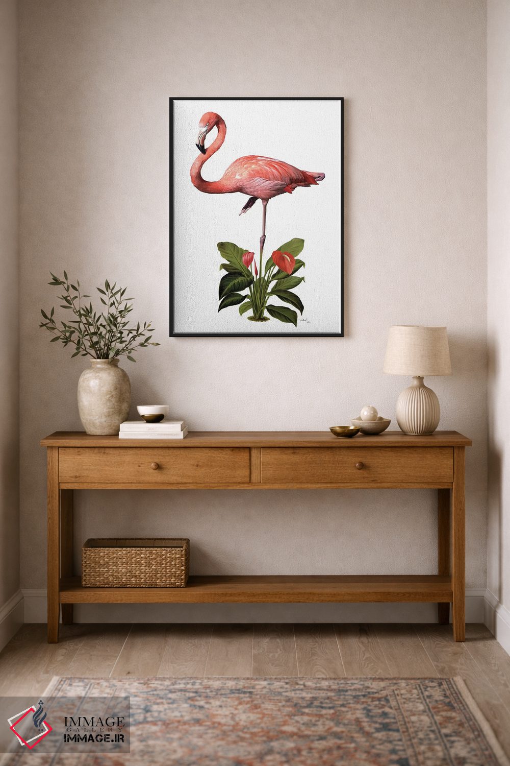 تابلو دکوراتیو دوشیزه فلامینگو اثر نتش - D2B