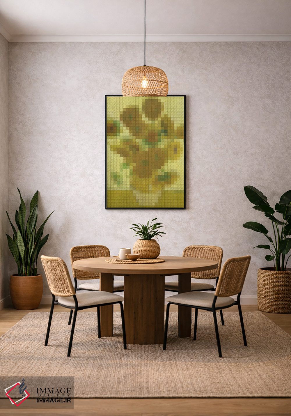 تابلو دکوراتیو گل های آفتابگردان اثر نتش - D3B