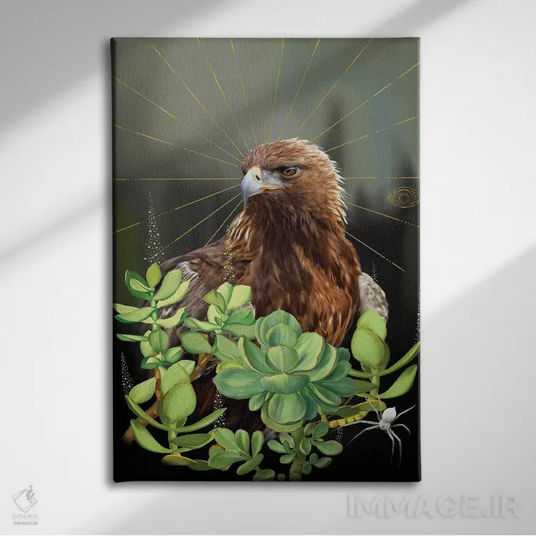 تابلو دکوراتیو کرکس اثر نتش - نمای روبهرو روی دیوار