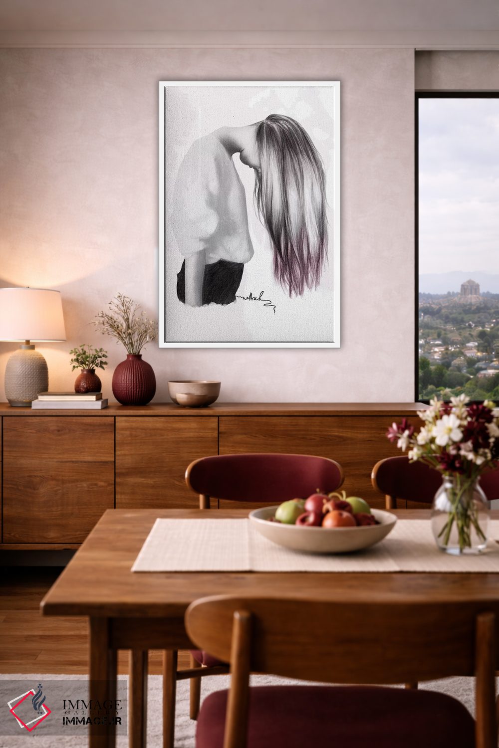 تابلو دکوراتیو افسرده یا پایین اثر نتش - D4W