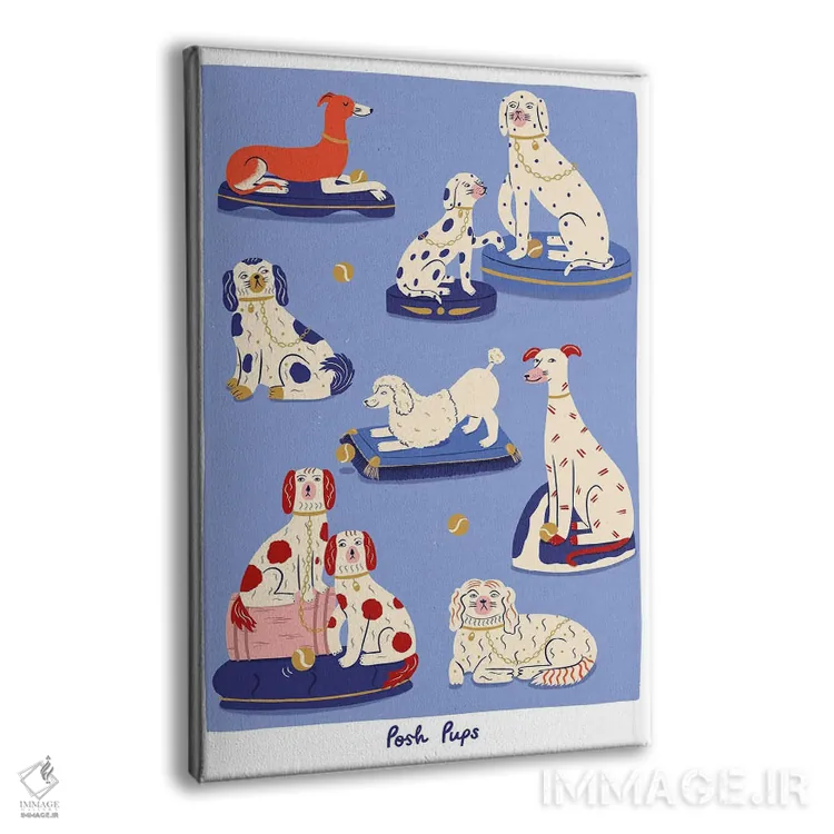 تابلو دکوراتیو توله سگ های اعیانی اثر نت الیس - نمای پرسپکتیو محصول
