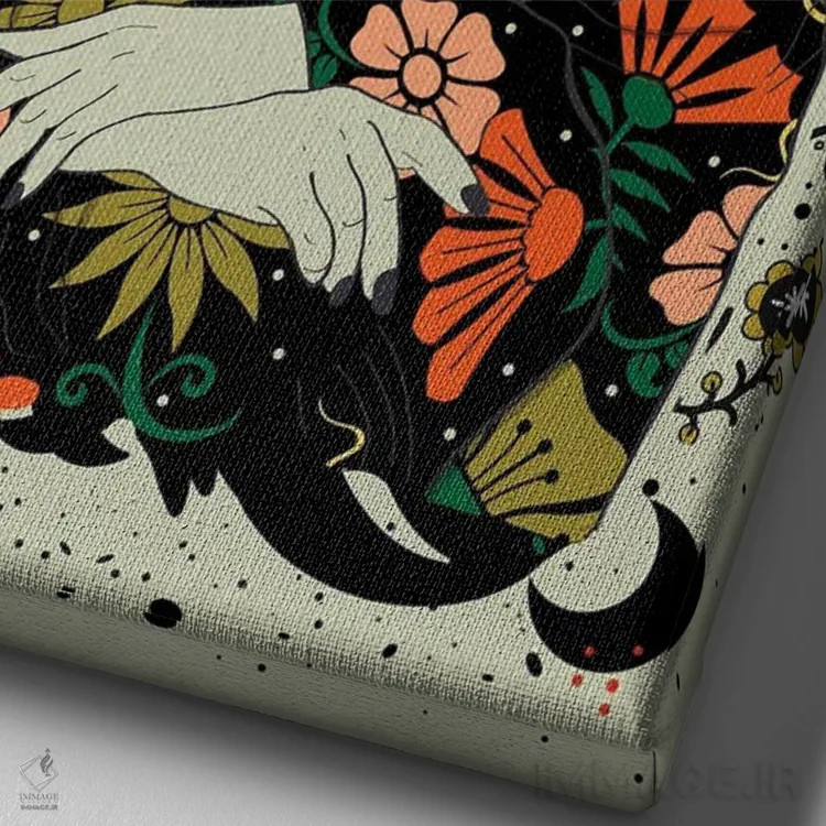 تابلو دکوراتیو استوی نیکس اثر نتش - نمای نزدیک بافت بوم