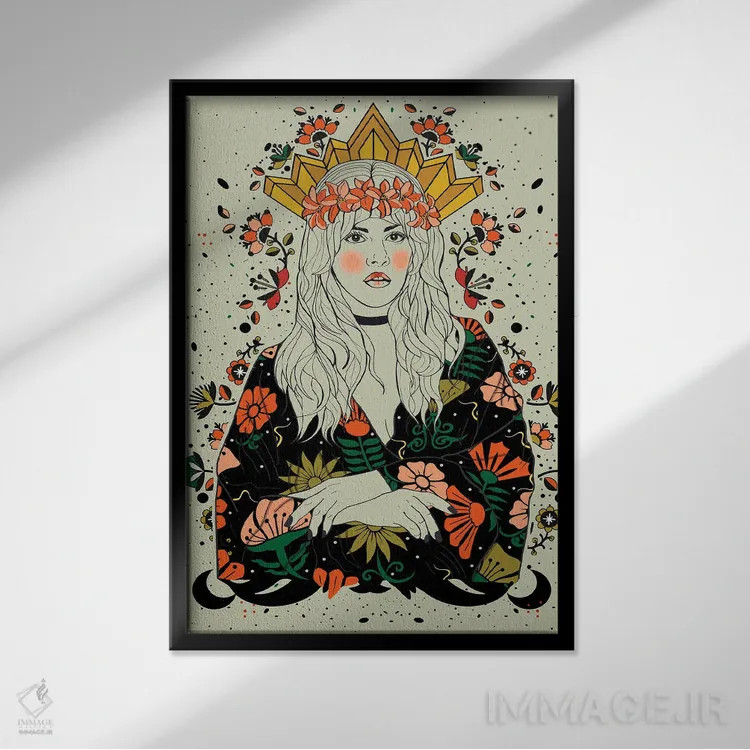 تابلو دکوراتیو استوی نیکس اثر نتش - نمای قابدار مشکی