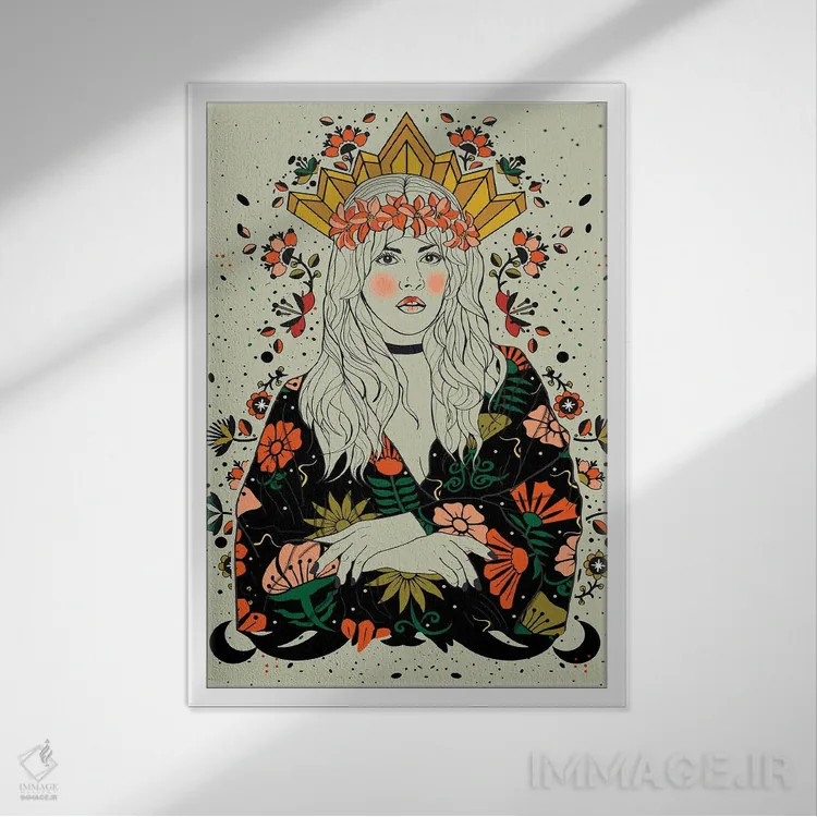 تابلو دکوراتیو استوی نیکس اثر نتش - نمای قابدار سفید